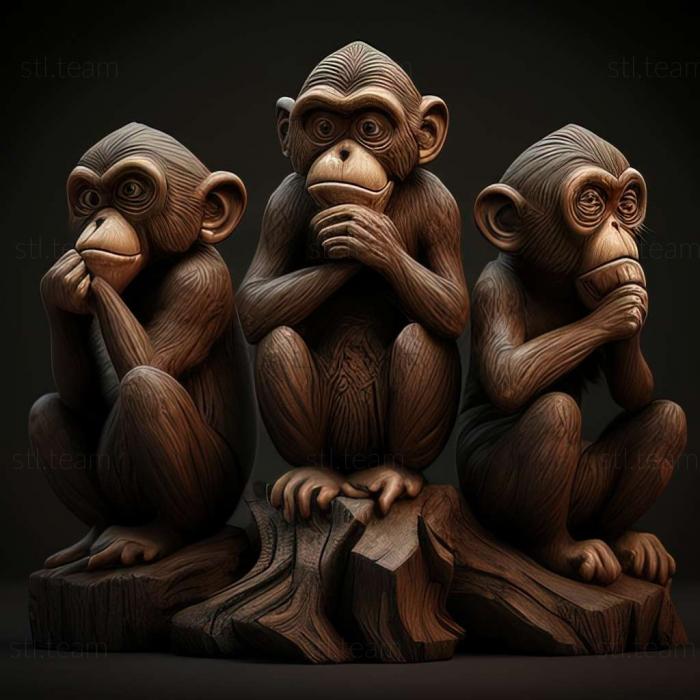 3D model Monkeys (STL)